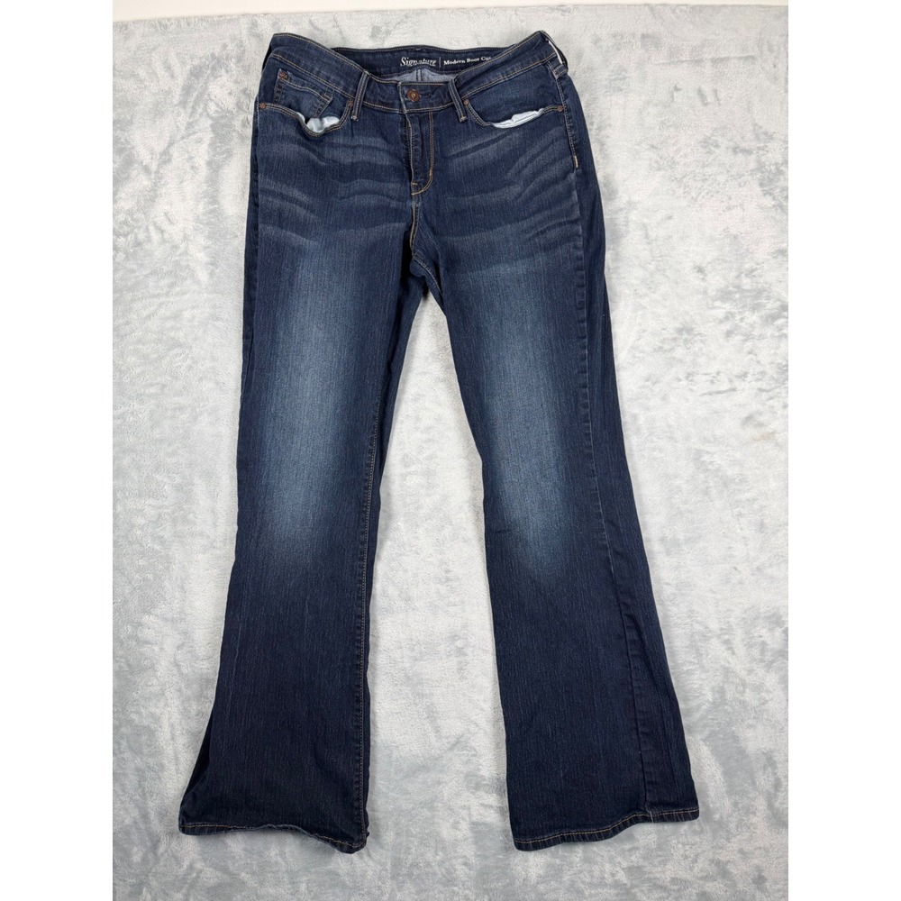 Signature by Levi Strauss Women Modern Boot Cut Jeans Dark Wash 12M 31x32 Denim